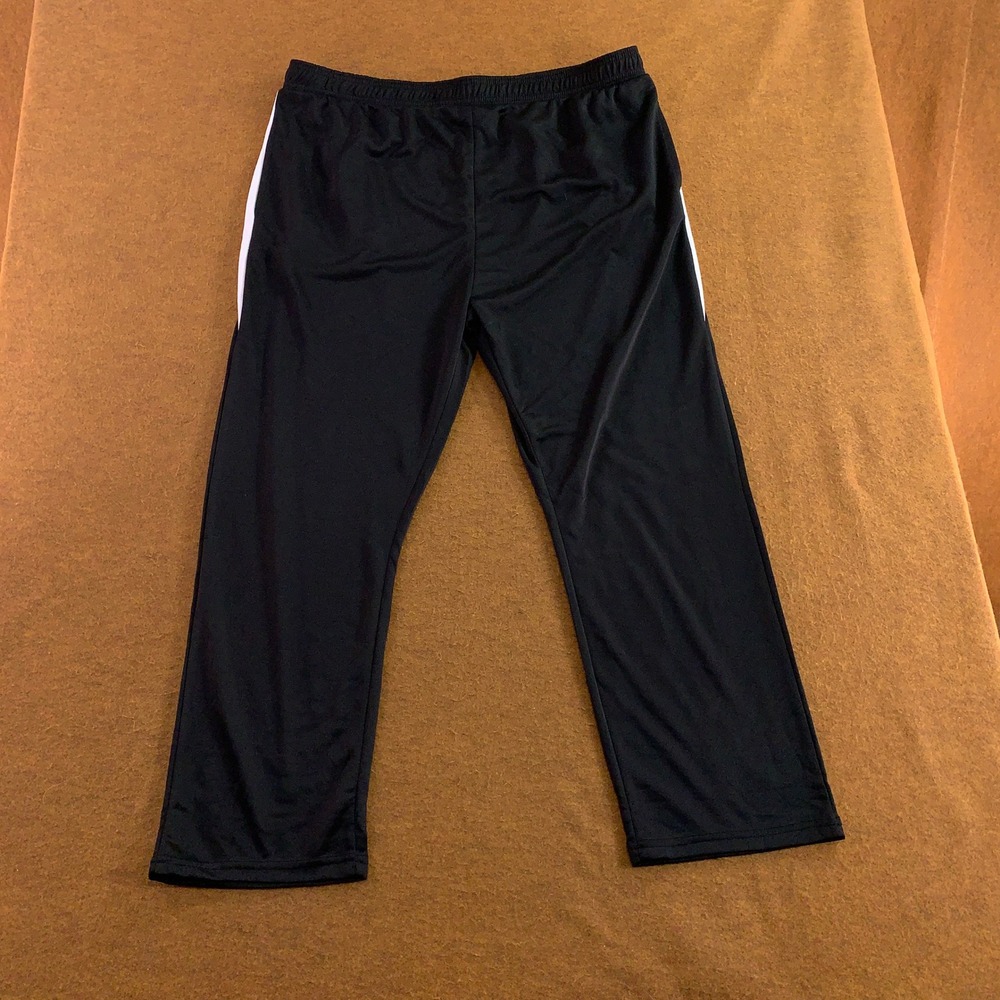 Real Essentials Mens XXXL Black White Stripe Active Performance Track Pants New